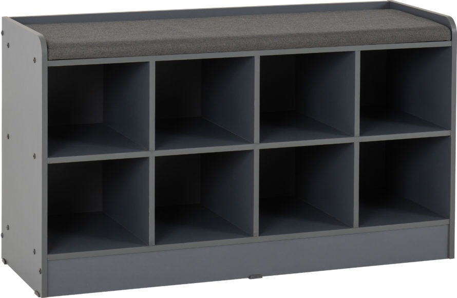 seconique Portland Shoe Bench Grey/Steel Fabric