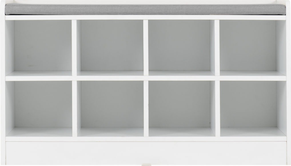 Seconique Portland Shoe Bench White/Steel Fabric