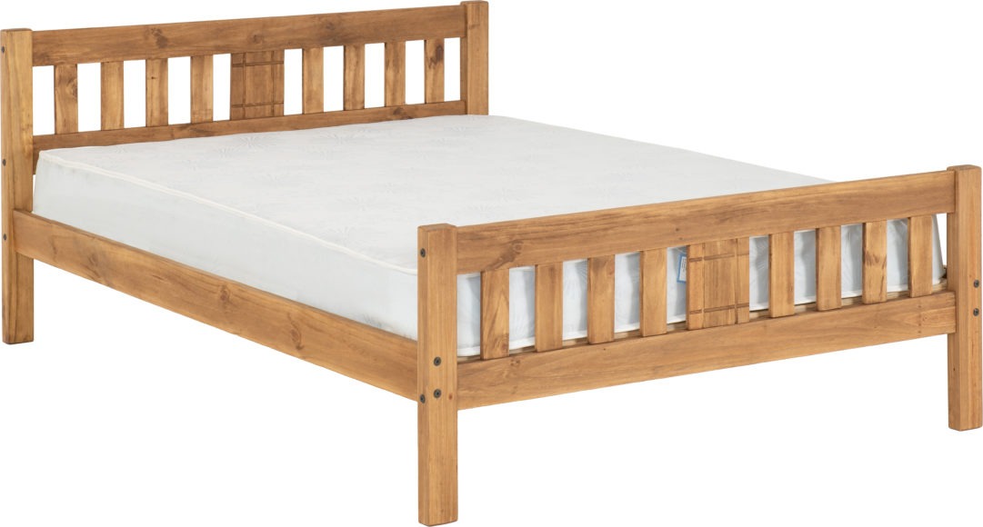 Seconique Rio 4'6" Bed Distressed Waxed Pine
