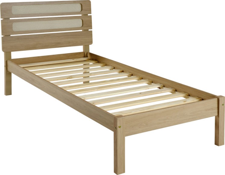 Seconique Santana 3' Bed Light Oak/Rattan Effect