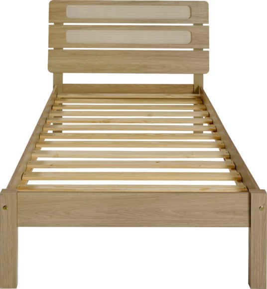Seconique Santana 3' Bed Light Oak/Rattan Effect