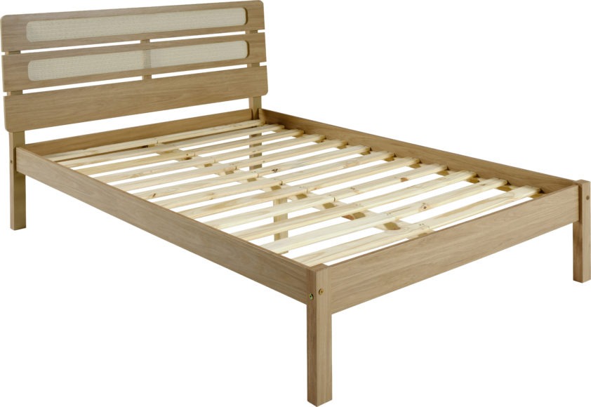 Seconique Santana 5' Bed Light Oak/Rattan Effect
