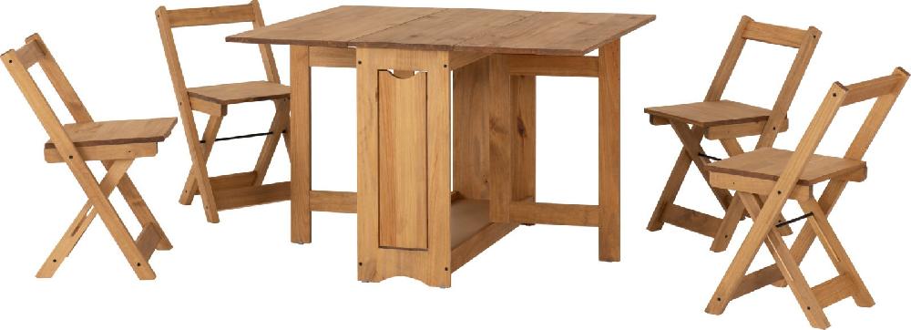 Seconique Santos Butterfly Dining Set Natural Wax