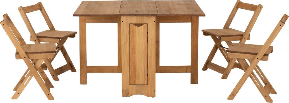 Seconique Santos Butterfly Dining Set Natural Wax