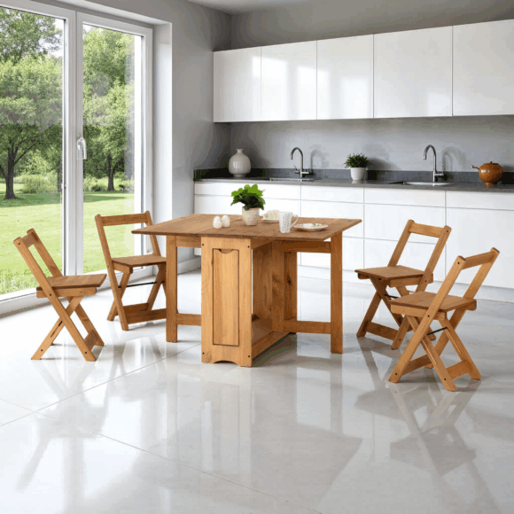 seconique Santos Butterfly Dining Set Natural Wax