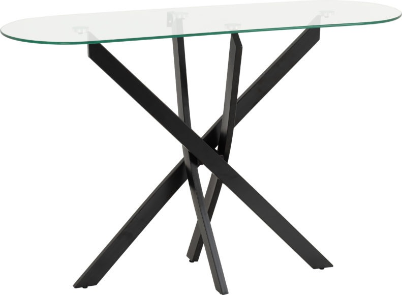 seconique Sheldon Console Table Clear Glass/Black