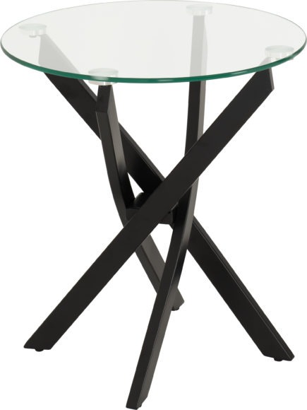 Seconique Sheldon Side Table Clear Glass/Black
