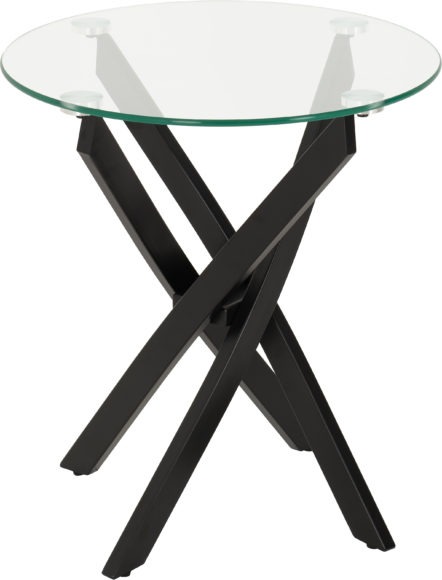 Seconique Sheldon Side Table Clear Glass/Black