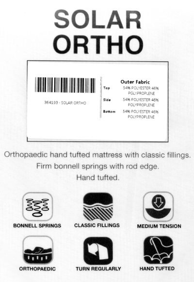 Seconique Solar Ortho 3' Mattress Ivory