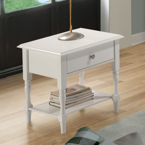 Seconique Stratford 1 Drawer Side Table White