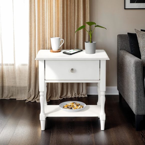 seconique Stratford 1 Drawer Side Table White