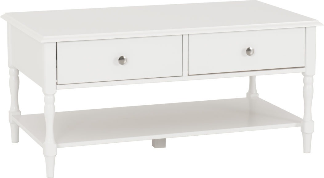 Seconique Stratford 2 Drawer Coffee Table White