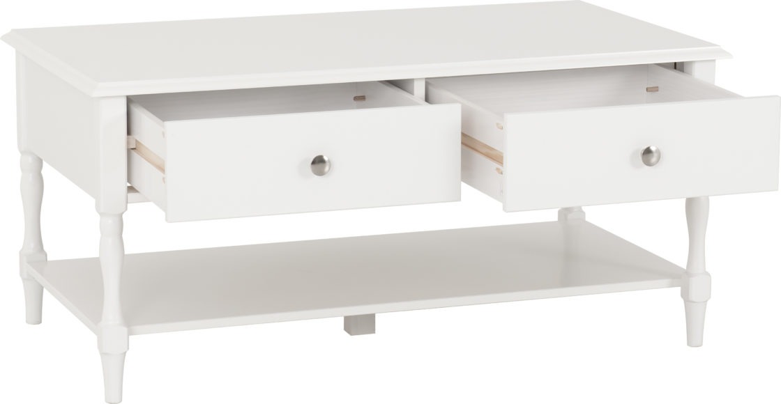 Seconique Stratford 2 Drawer Coffee Table White