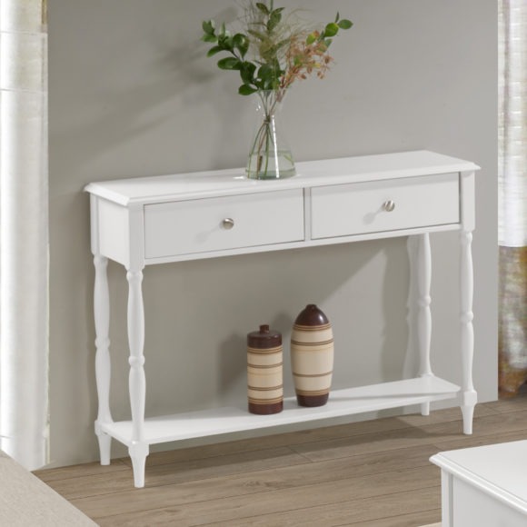 Seconique Stratford 2 Drawer Console Table White