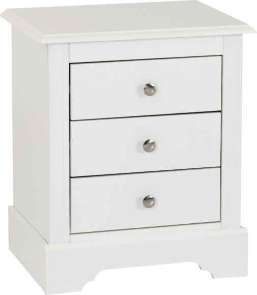 Seconique Stratford 3 Drawer Bedside White