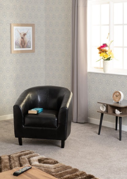 Seconique Tempo Tub Chair Black Faux Leather