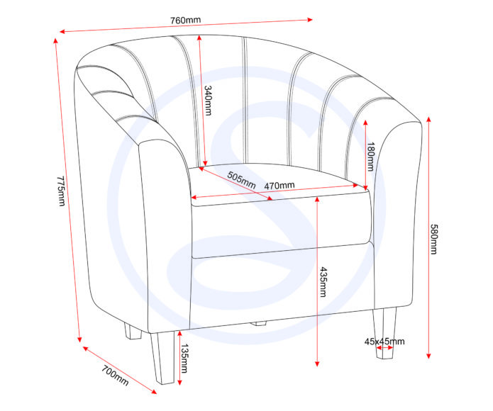 Seconique Tempo Tub Chair Black Faux Leather