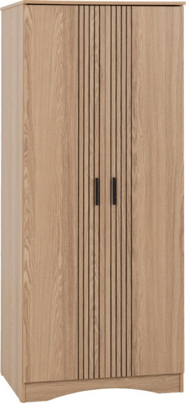 Seconique Tessa 2 Door Wardrobe Natural Oak Effect
