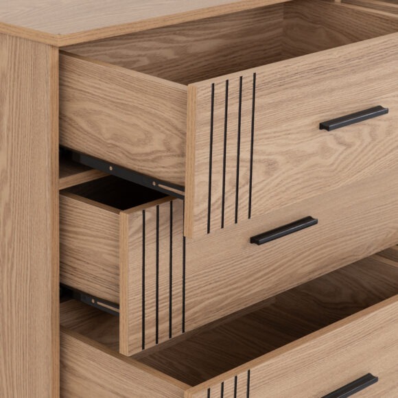 Seconique Tessa 6 Drawer Chest Natural Oak Effect
