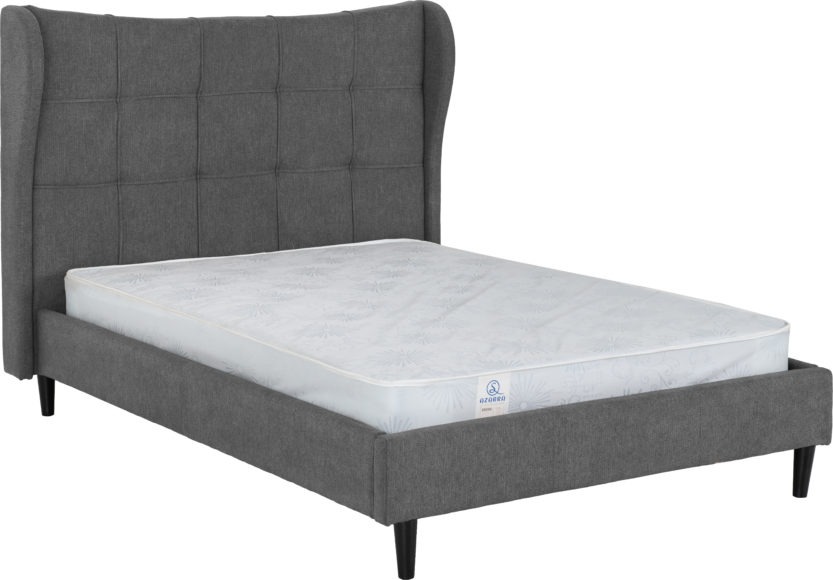 Seconique Verona 4'6" Bed Grey Fabric