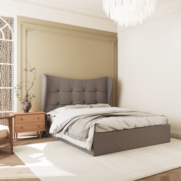 Seconique Verona Ottoman 5' Bed Brown Fabric