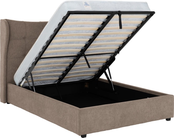 Seconique Verona Ottoman 5' Bed Brown Fabric