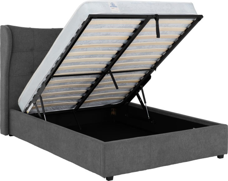 Seconique Verona Ottoman 5' Bed Grey Fabric