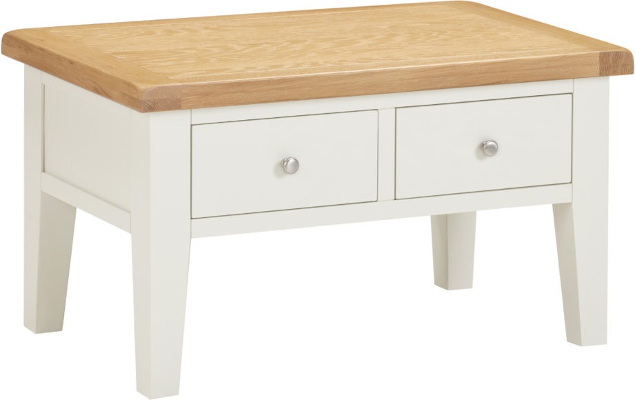 Seconique Windsor 2 Drawer Coffee Table Ivory/Oak