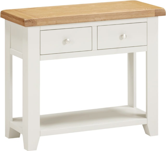 Seconique Windsor 2 Drawer Console Table Ivory/Oak