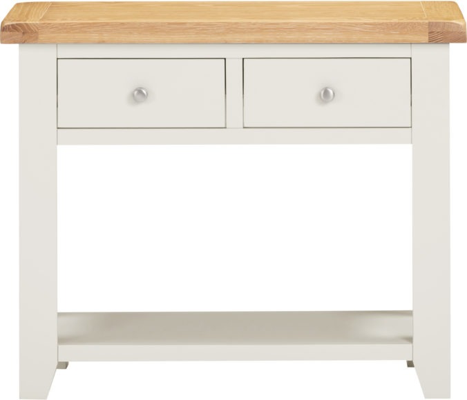 Seconique Windsor 2 Drawer Console Table Ivory/Oak