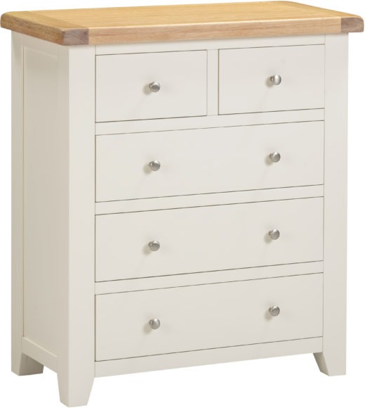Seconique Windsor 3+2 Drawer Chest Ivory/Oak