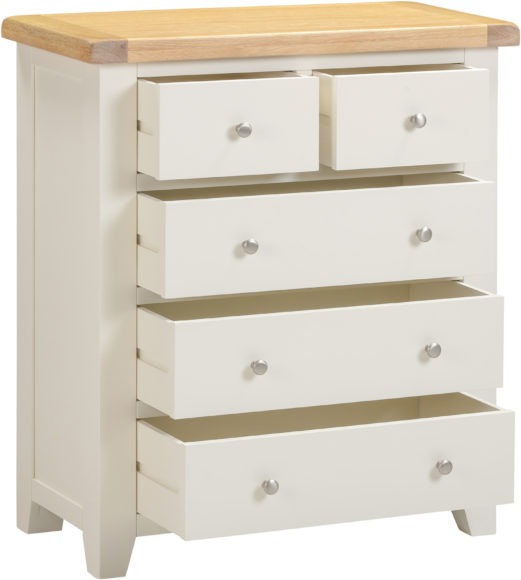Seconique Windsor 3+2 Drawer Chest Ivory/Oak