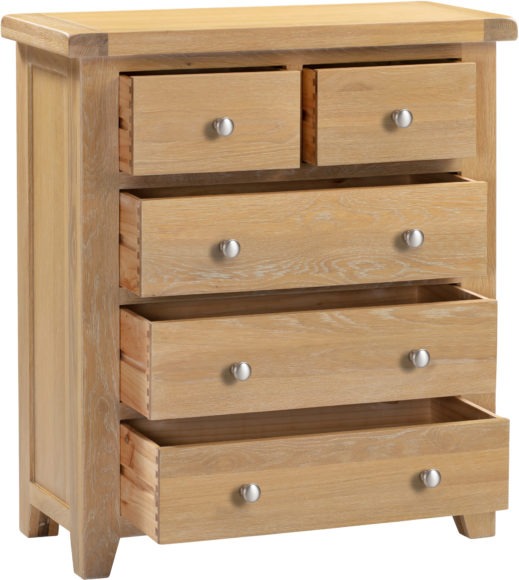 Seconique Windsor 3+2 Drawer Chest Natural Oak