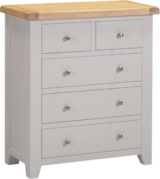 Seconique Windsor 3+2 Drawer Chest Pebble Grey/Oak