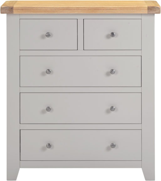 Seconique Windsor 3+2 Drawer Chest Pebble Grey/Oak