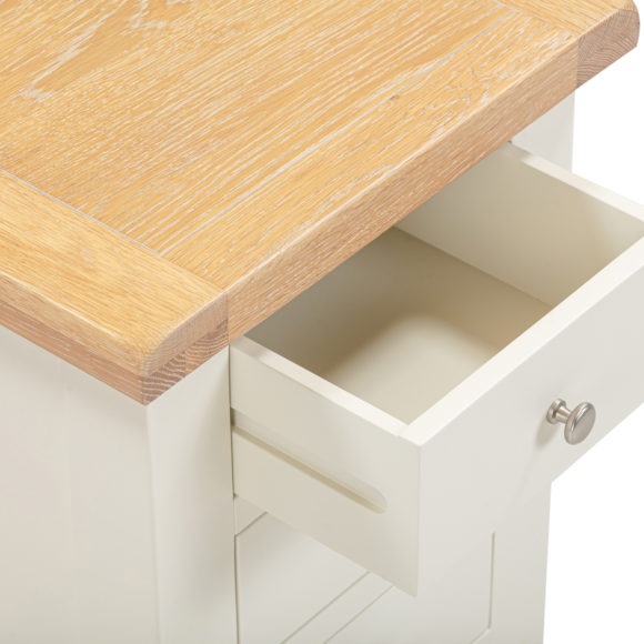 Seconique Windsor 3 Drawer Bedside Ivory/Oak