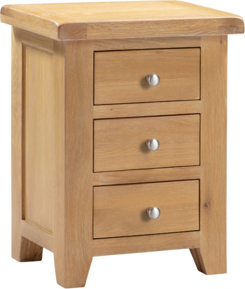 Seconique Windsor 3 Drawer Bedside Natural Oak