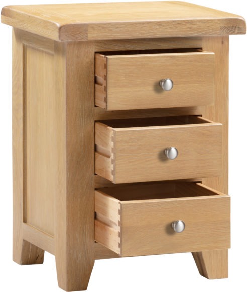 Seconique Windsor 3 Drawer Bedside Natural Oak