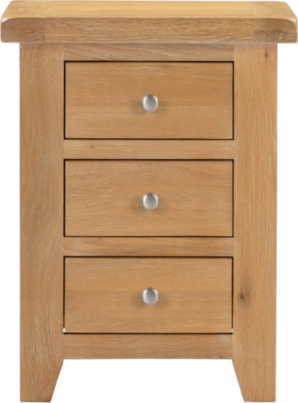 Seconique Windsor 3 Drawer Bedside Natural Oak