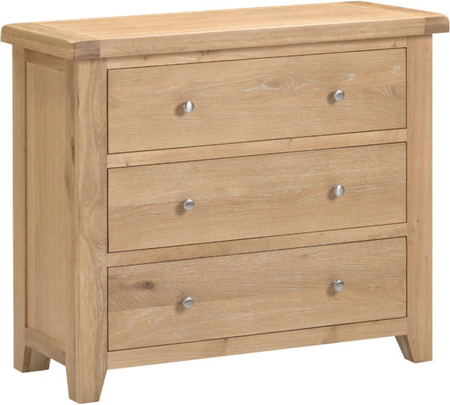 Seconique Windsor 3 Drawer Chest Natural Oak