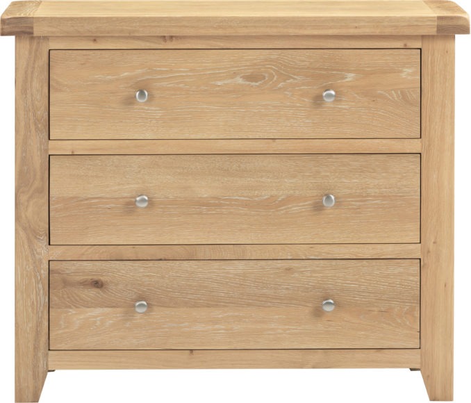 Seconique Windsor 3 Drawer Chest Natural Oak