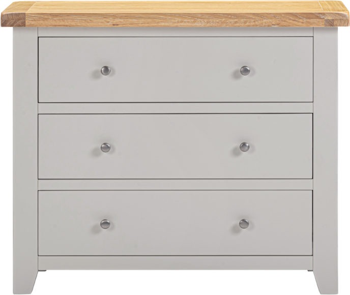Seconique Windsor 3 Drawer Chest Pebble Grey/Oak