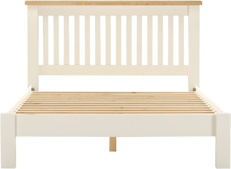 Seconique Windsor 4'6" Bed Low Foot End Ivory/Oak