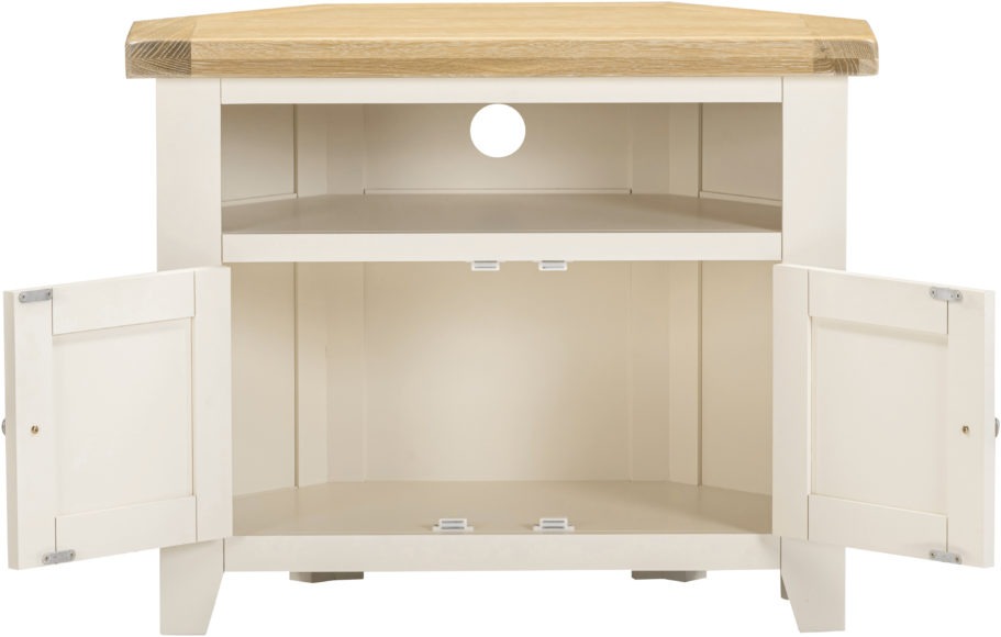 Seconique Windsor Corner TV Unit Ivory/Oak