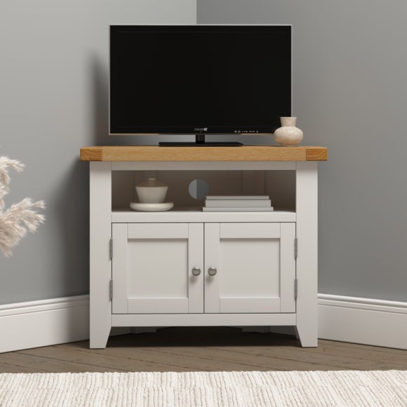 seconique Windsor Corner TV Unit Ivory/Oak