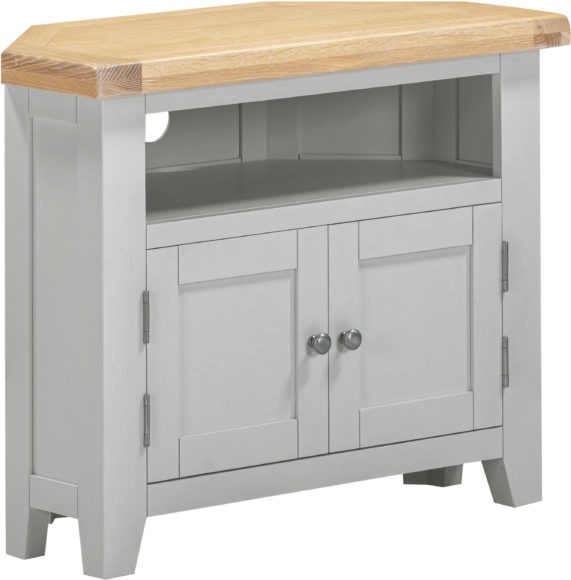 Seconique Windsor Corner TV Unit Pebble Grey/Oak