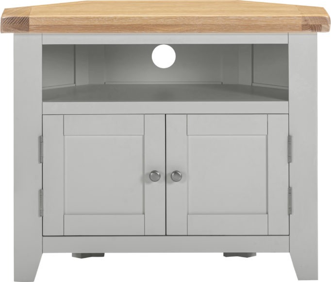 Seconique Windsor Corner TV Unit Pebble Grey/Oak