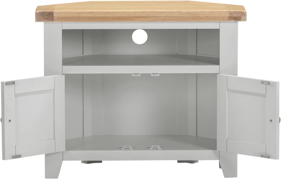 Seconique Windsor Corner TV Unit Pebble Grey/Oak
