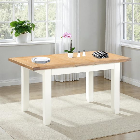Seconique Windsor Extending Dining Table Ivory/Oak