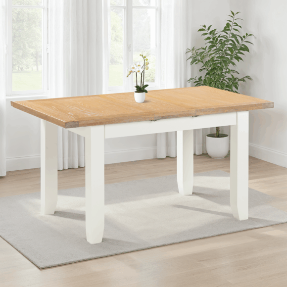 seconique Windsor Extending Dining Table Ivory/Oak